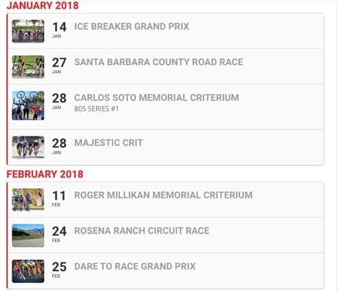 Southern California Bicycle Racing Calendar