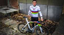 Trek-Segafredo's Mads Pedersen will debut his custom-painted World Championship Madone SLR