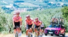 Cadillac and EF Pro Cycling have joined forces for the Tour de France, marking the first time EF Pro Cycling will use an all-electric car as a team support vehicle for the grand tour.