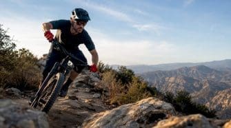 Mountain biker riding Southern California singletrack